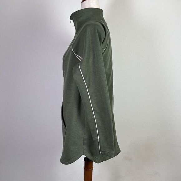 Title Nine Fleece Zip Up Jacket Women's Small Green Soft Olive Athletic Running - Picture 4 of 15